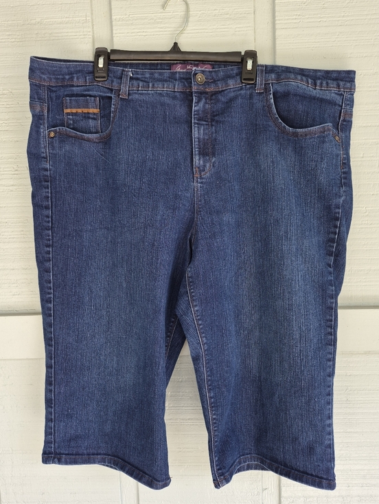 Gloria Vanderbilt Pants - 24W Dark Blue Women's Denim Bermuda Jean Shorts Gloria Vanderbuilt Classic